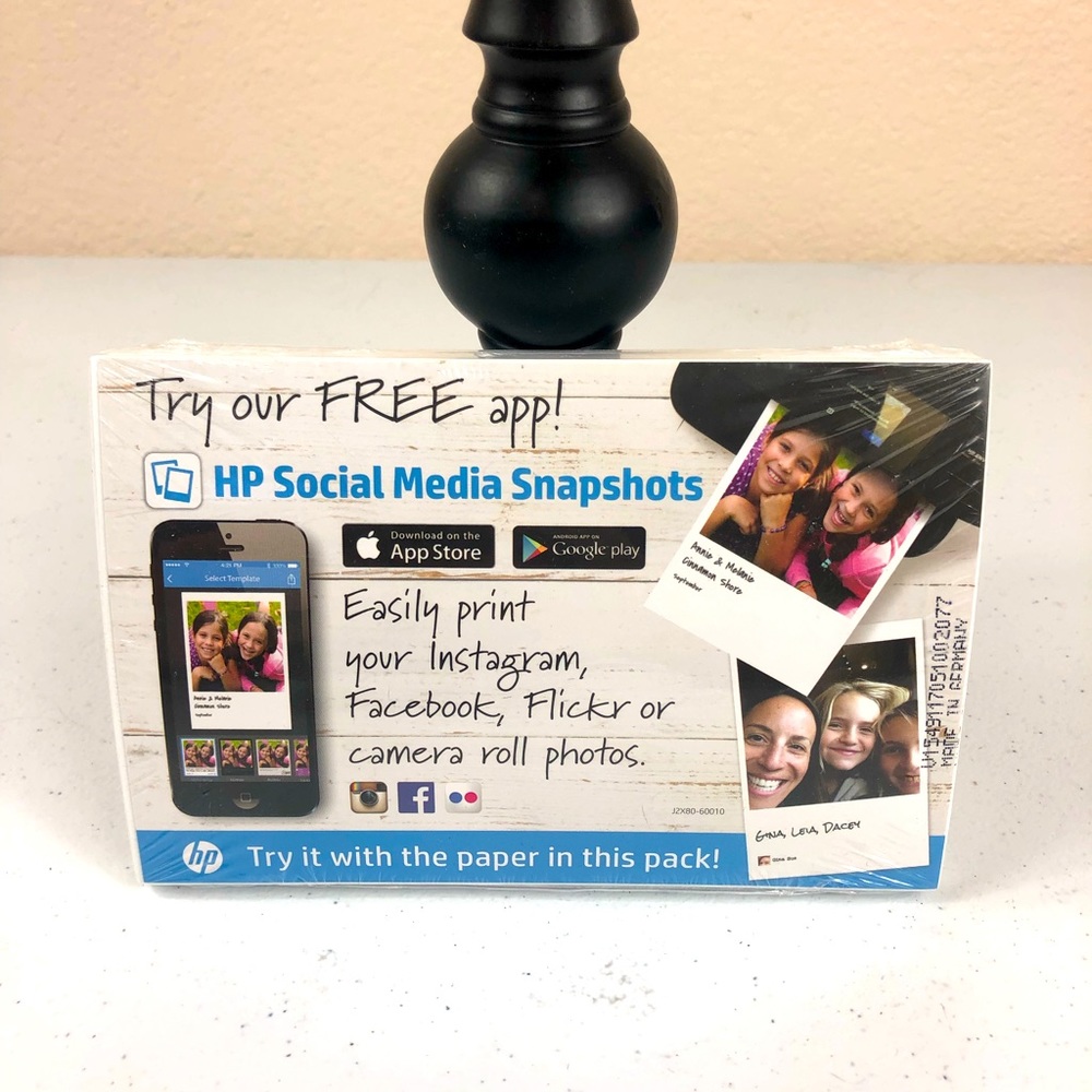 New HP Social Media Snapshots 4x6 Photo Paper